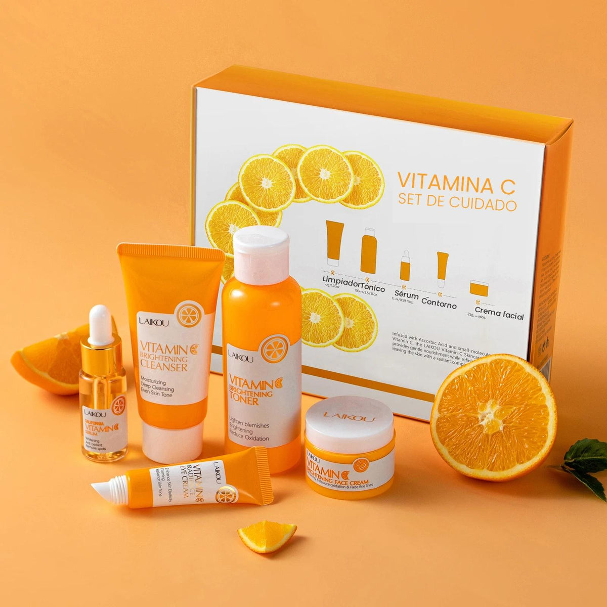 Kit Facial Vitamina C · Set de cuidado 5 piezas