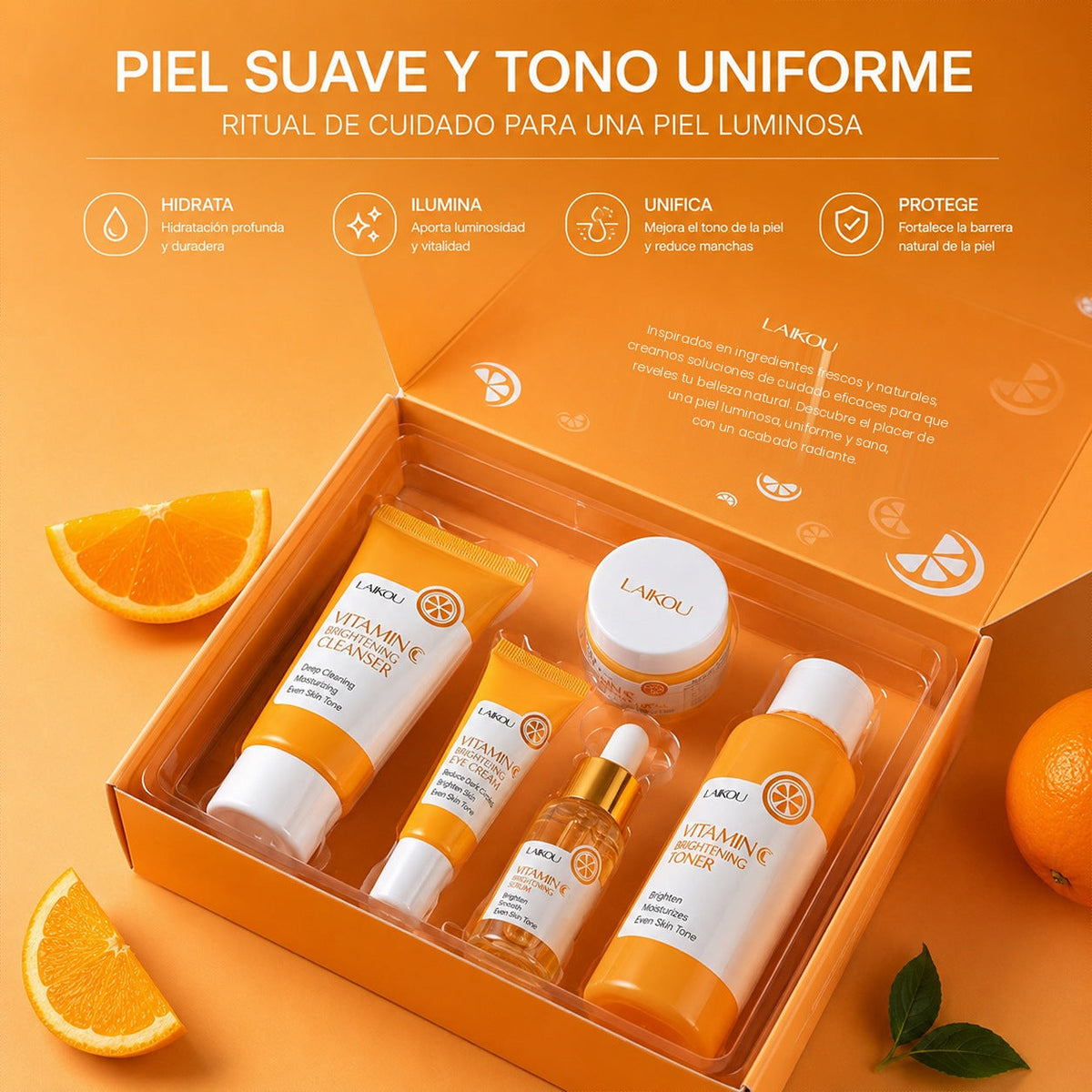 Piel suave y tono uniforme · ritual de cuidado para una piel luminosa